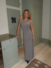 Mina one shoulder maxikjole - Taupe