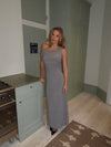 Mina one shoulder maxikjole - Taupe
