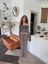 Alba off shoulder top med polkaprikker - Sort/hvid