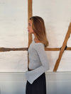 Aven one shoulder bluse - Lysegrå