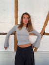 Aven one shoulder bluse - Lysegrå