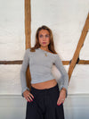 Aven one shoulder bluse - Lysegrå