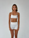 Bonded open back top - Marshmallow