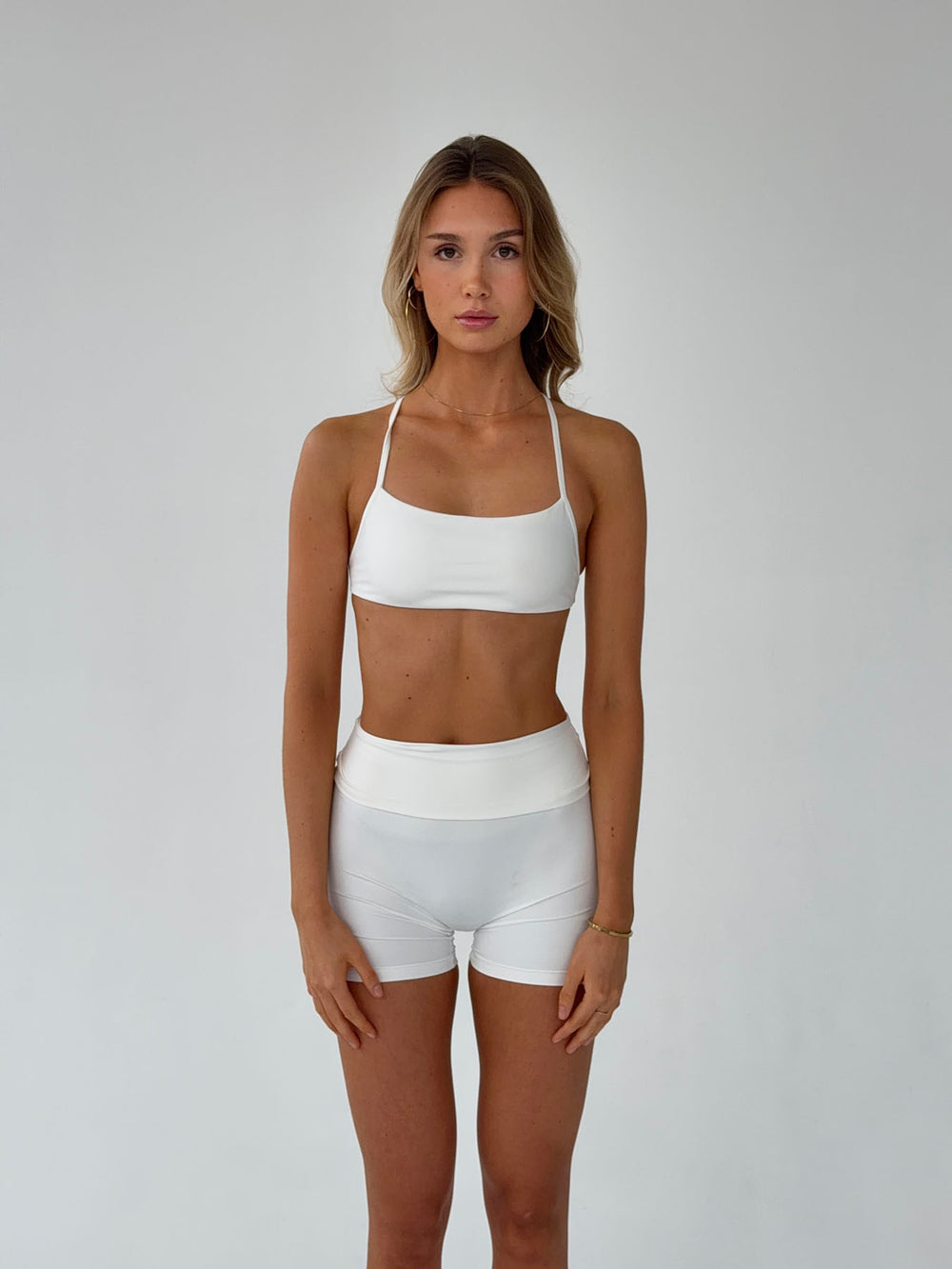 Bonded open back top - Marshmallow