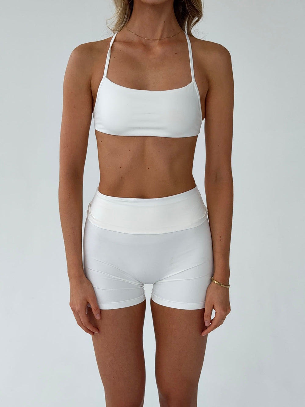 Bonded open back top - Marshmallow