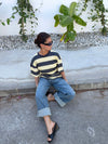 Zinnia oversized t-shirt - Gul/grå