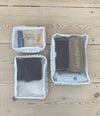 Honey packing cubes - Hvid med blå blomster