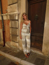 Islabel bukser - Beige/hvid