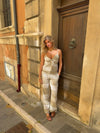 Islabel bukser - Beige/hvid