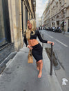 Shay pointelle nederdel - Sort
