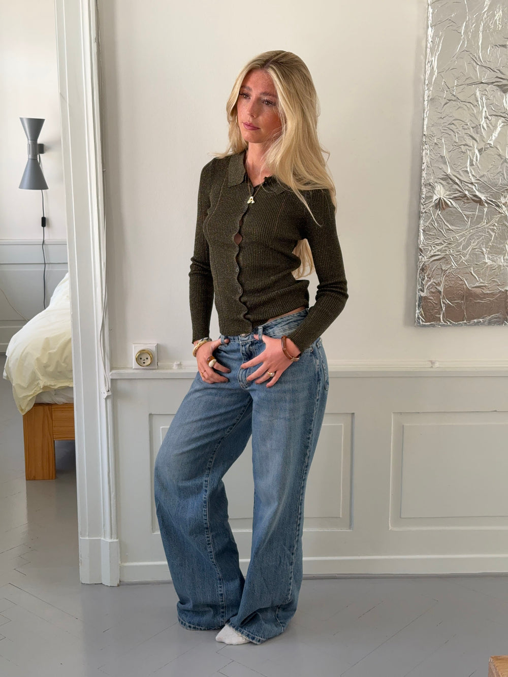 Esmeralda polo cardigan - Kaki