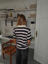 Linna polo med striber - Navy/beige/rød