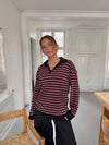 Nova polo med striber - Rød/hvid/sort