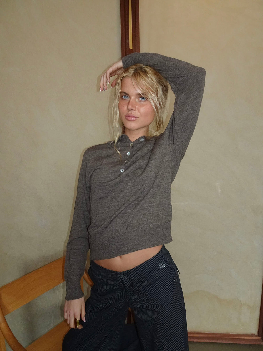 Jajana polo striktrøje - Brun