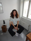 Autine stribede polo t-shirt - Gul/Lyseblå/Beige