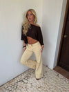 Emilie poncho med glimmer - Brun