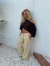 Emilie poncho med glimmer - Brun