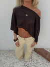 Emilie poncho med glimmer - Brun