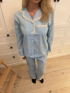 Carol pyjamassæt med blonder - Lyseblå