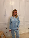 Carol pyjamassæt med blonder - Lyseblå