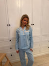 Carol pyjamassæt med blonder - Lyseblå