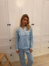 Carol pyjamassæt med blonder - Lyseblå