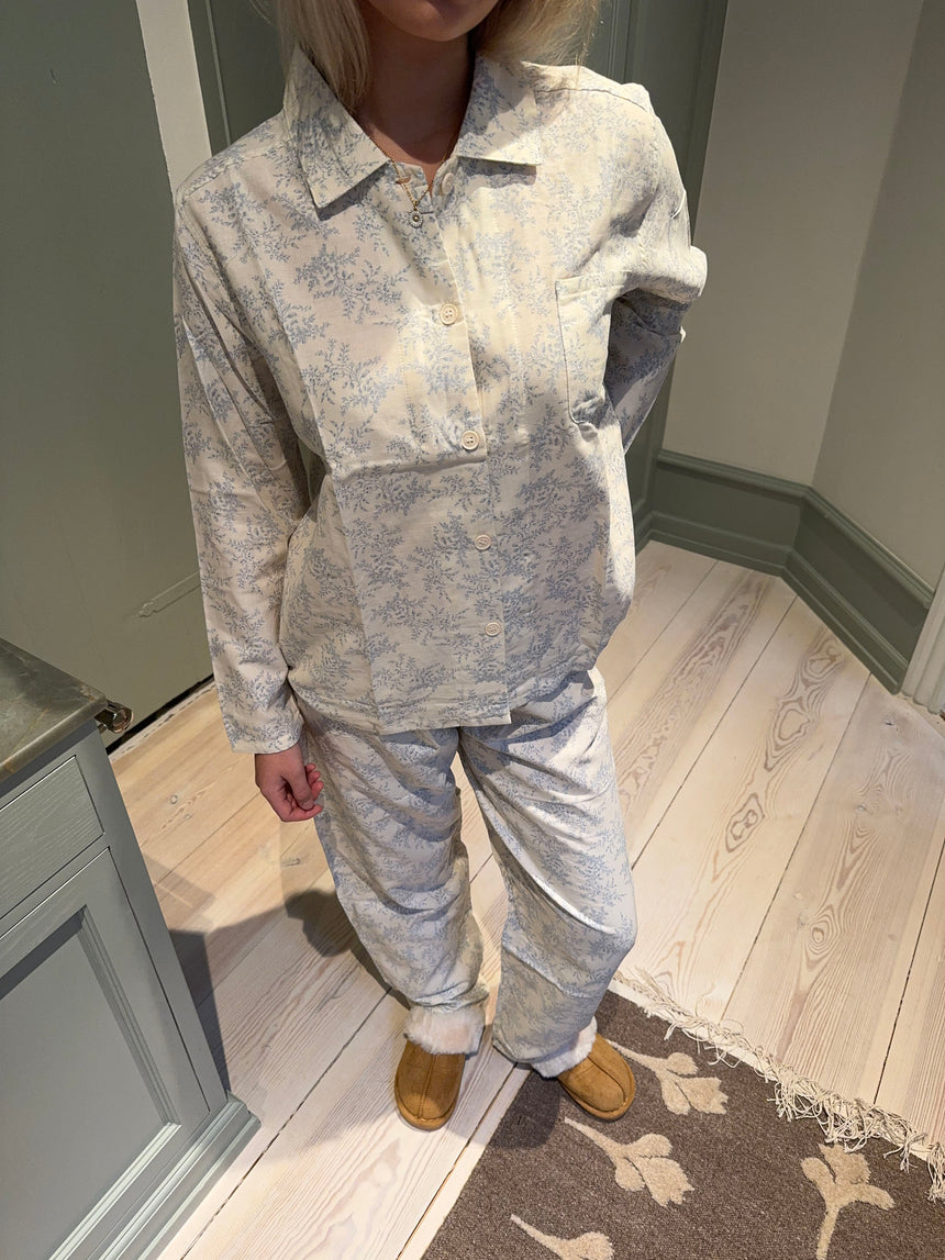 Esme pyjamassæt - Off white/blå