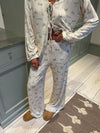 Linnea pyjamasbukser med sløjfer - Off white