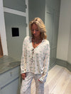 Linnea pyjamasbluse med sløjfer - Off white