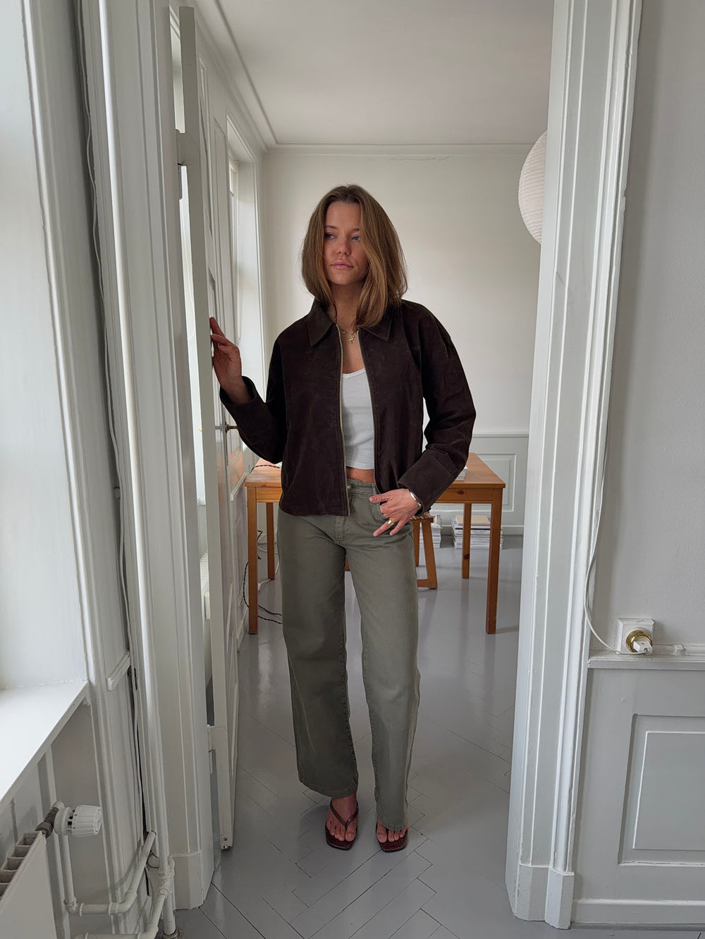 Dalila ruskindsjakke - Brun