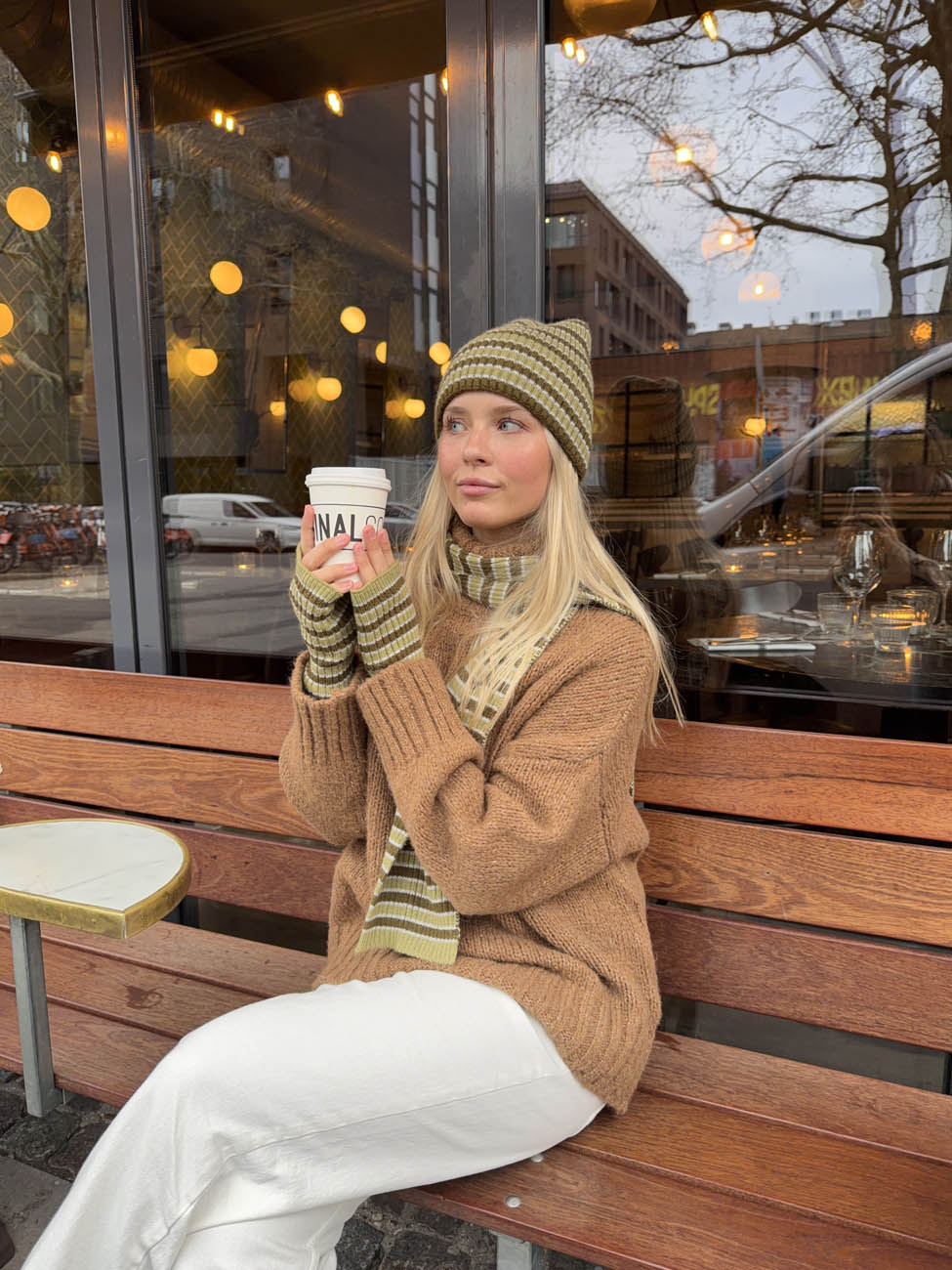 Mio sæt handsker og tørklæde - Grøn/brun/kaki