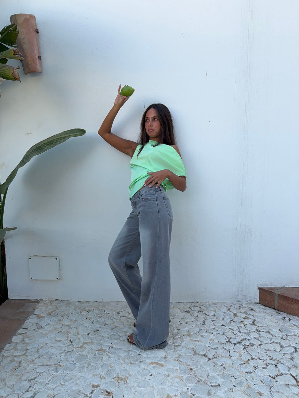 Ranya lavtaljede jeans - Lys grå