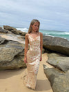 Juliana satinkjole - Guld