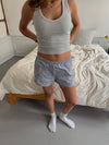 Filianna short med striber - Blå/grå