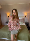 Silina bluse med blomster - Lyserød/brun
