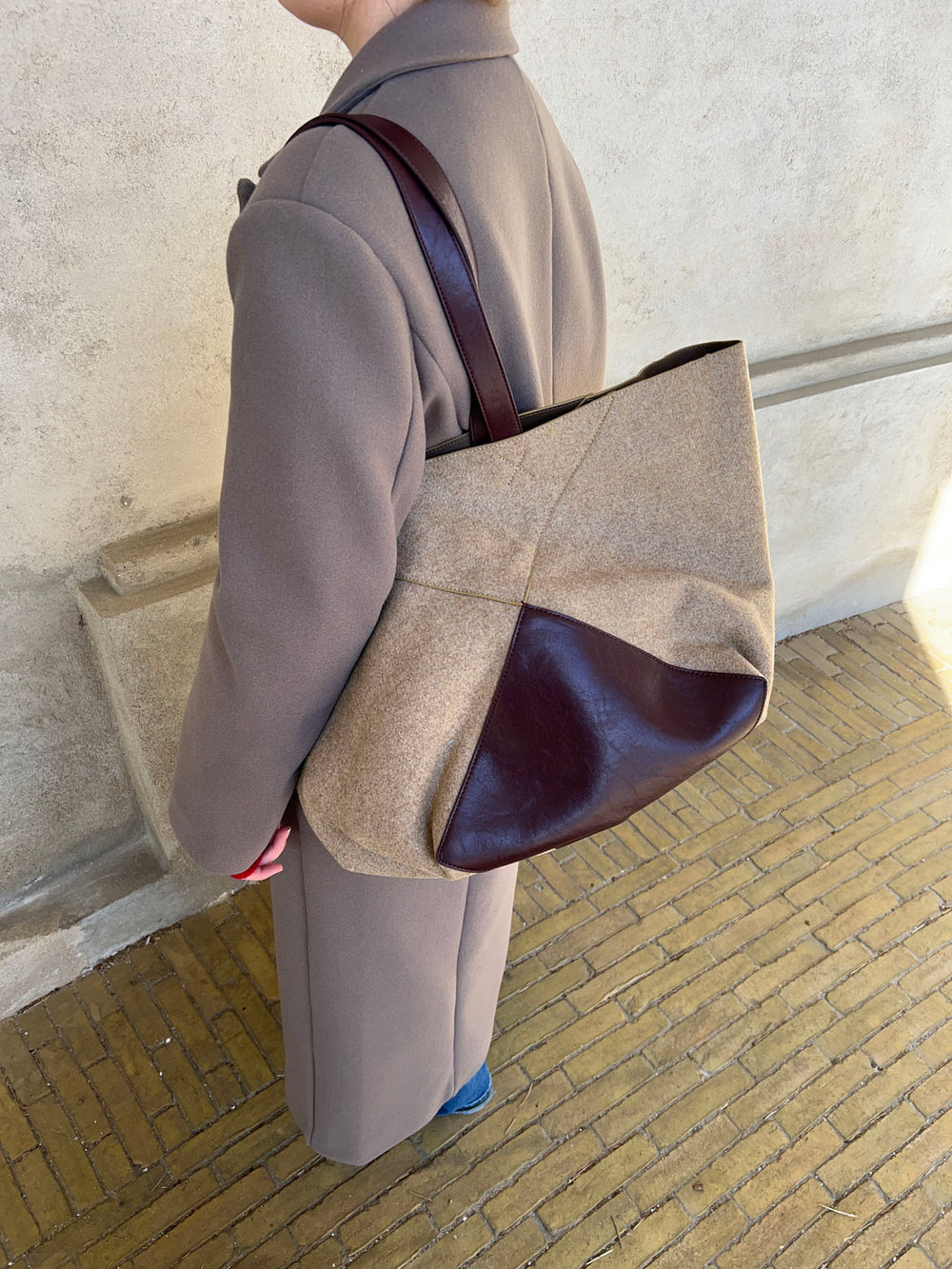 Caracas skuldertaske - Beige/brun