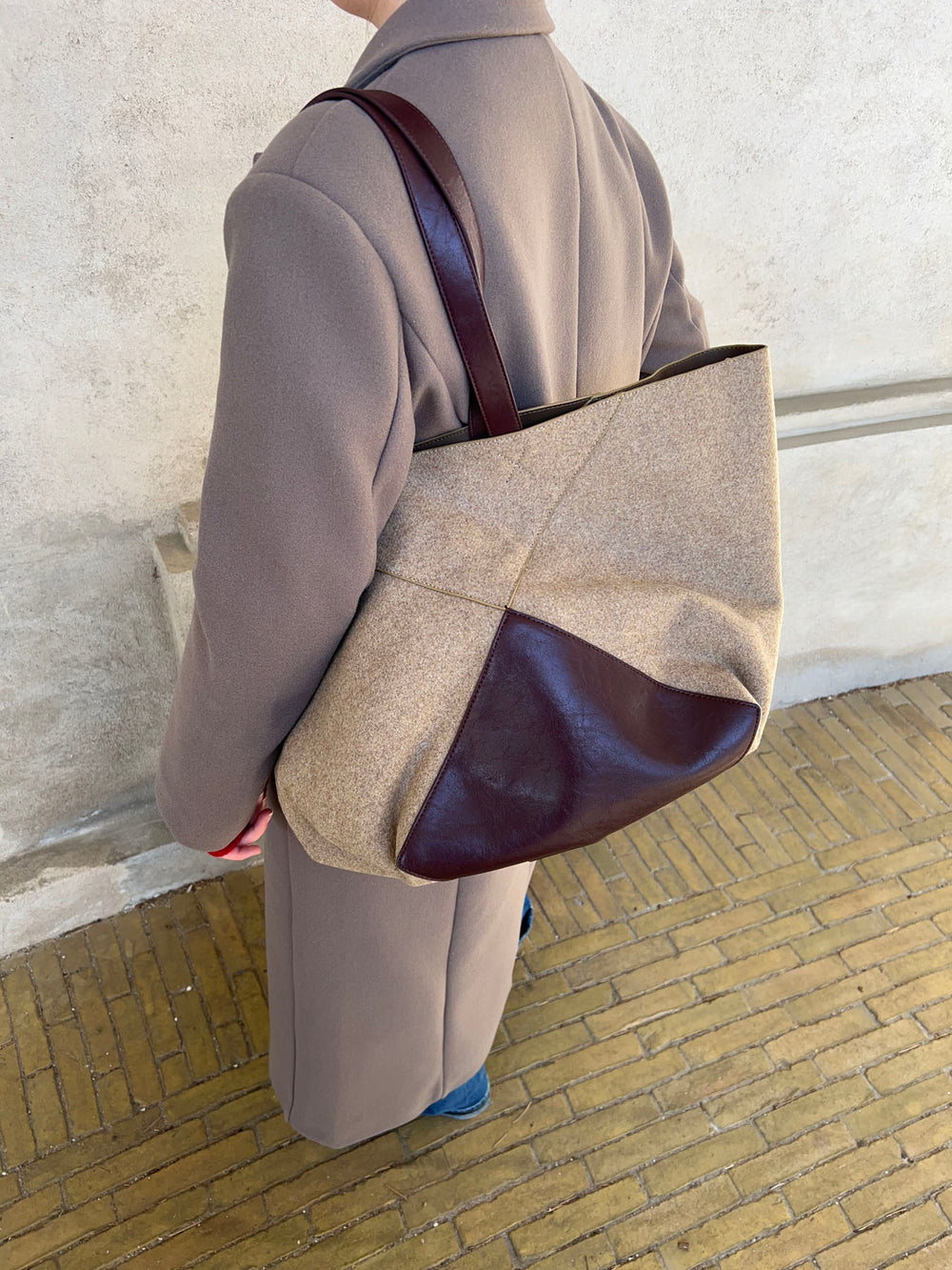 Caracas skuldertaske - Beige/brun