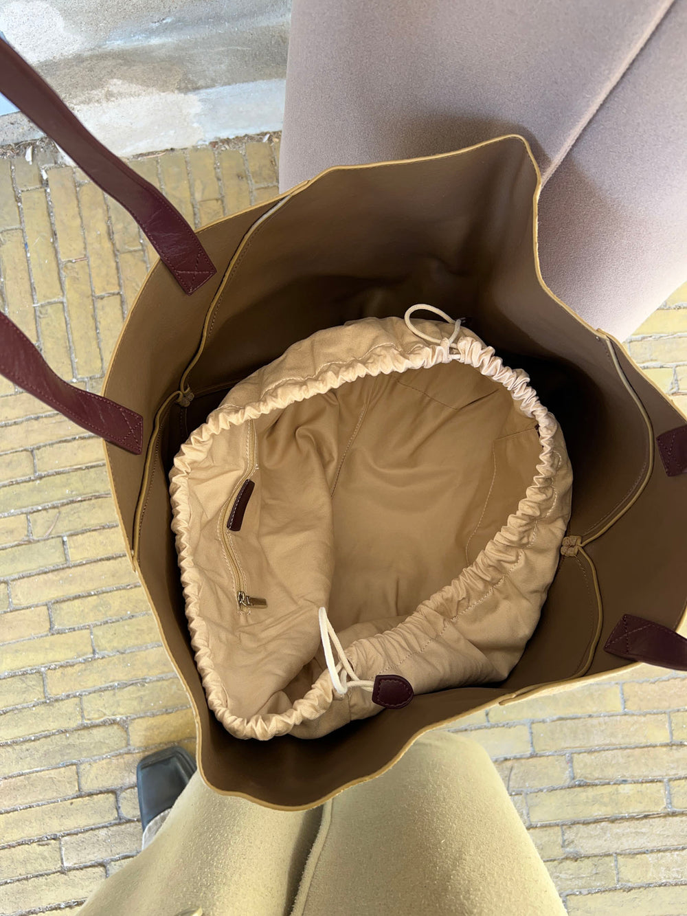 Caracas skuldertaske - Beige/brun