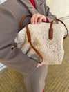 Porto Alegre skuldertaske med blonde - Beige