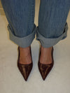 Donnatella slingback hæle - Mørkerød