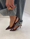 Donnatella slingback hæle - Mørkerød