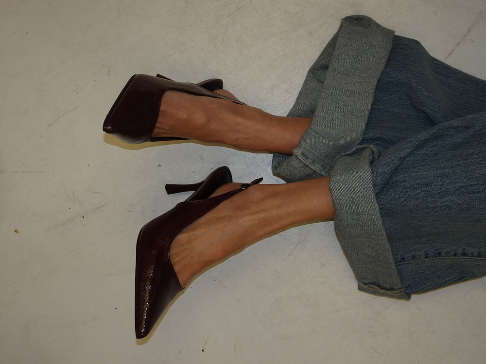 Donnatella slingback hæle - Mørkerød