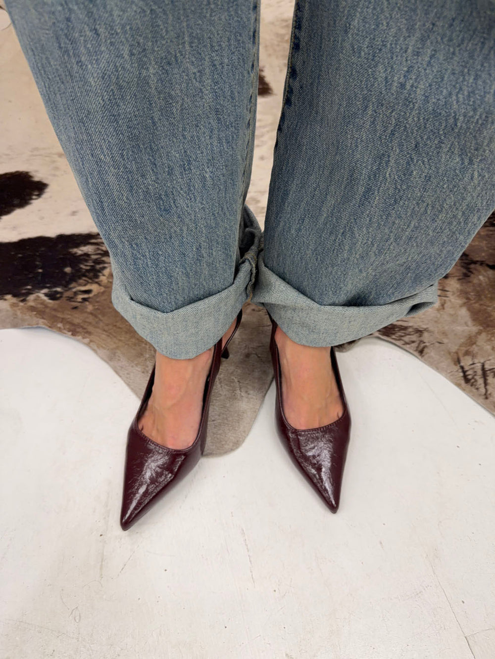 Donnatella slingback hæle - Mørkerød