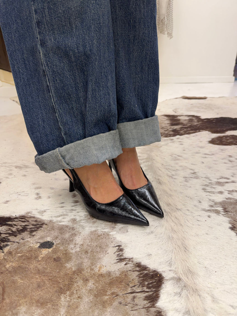 Donnatella slingback hæle - Sort