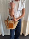 Botalia strandtaske i flet - Beige