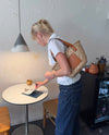 Botalia strandtaske i flet - Beige