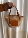 Botalia strandtaske i flet - Beige