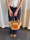 Botalia strandtaske i flet - Beige