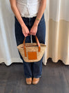 Botalia strandtaske i flet - Beige