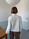 Aire striktrøje med turtleneck - Off white